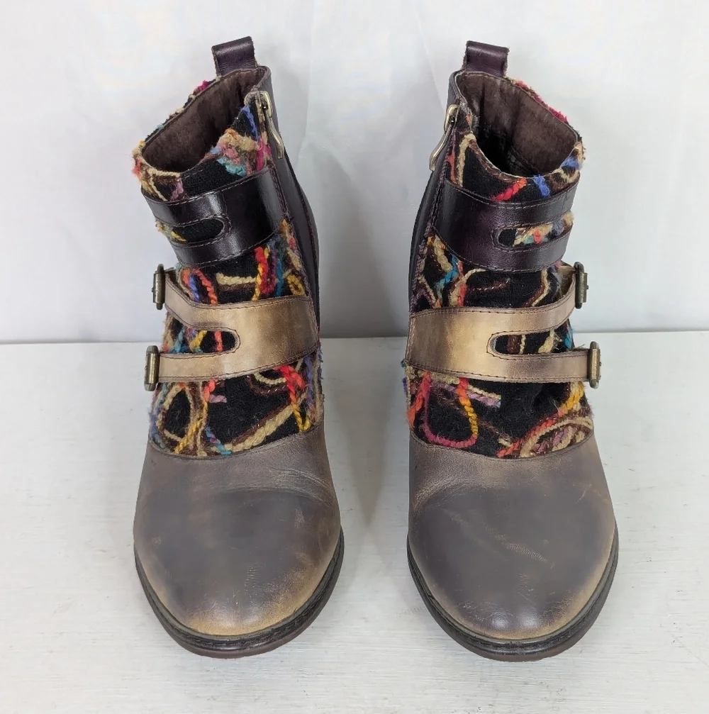 Spring Step L'Artiste Redding Buckle Multicolored Ankle Booties